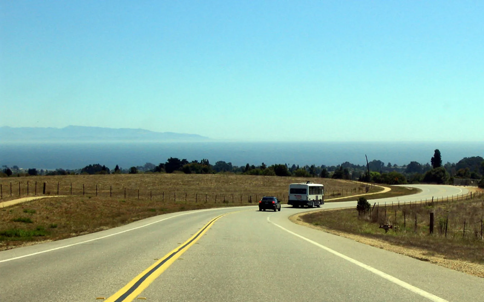 The Great Meadow at UC Santa Cruz campus with trees and open field